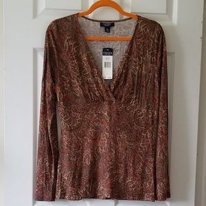 Chaps Calvin Klein Paisley Shirt Sz L
